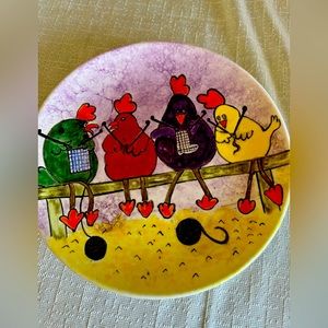 Decorative wall plate hand pained and ovened